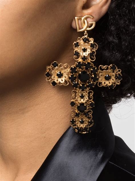 dolce and gabbana cross earrings replica|dolce and gabbana style earrings.